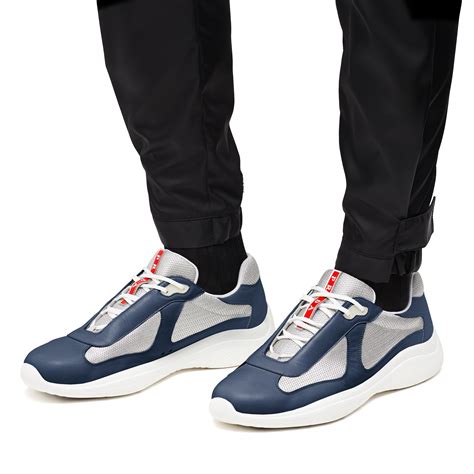 prada leather and technical fabric sneakers|prada shoes sneakers women's.